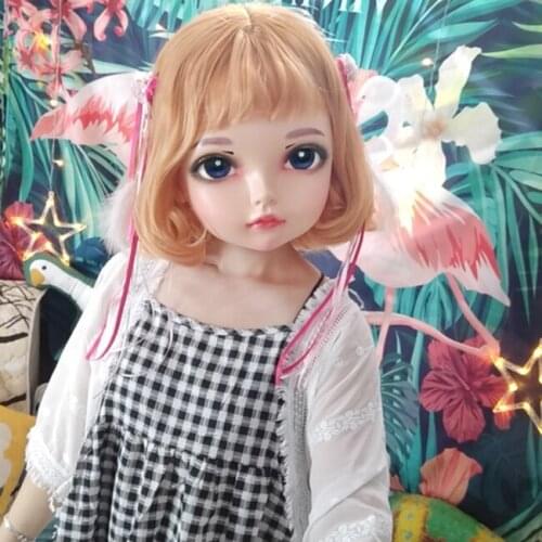 Tao-05)Female Sweet Girl Resin Half Head Kigurumi BJD Eyes Crossdress Cosplay Japanese Anime Role Lolita Mask With Eyes And Wig