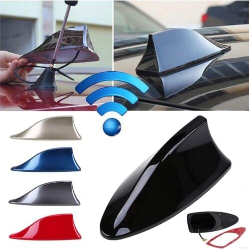 Universal Car Shark Fin Antenna Car Radio Aerials FM/AM Signal Protective Aerial Car Styling Car Roof Decoration Sticker Base