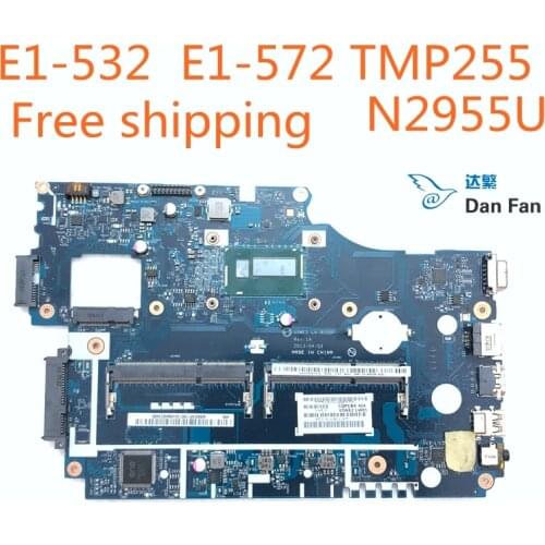 V5WE2 LA-9532P Laptop Motherboard For ACER E1-572 E1-532 TMP255 System motherboard N2955u 100%work