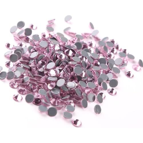 All Sizes Lt.rose Hot Fix Rhinestone Iron On Rhinestones For Clothes High Quality Glass Crystal Hot Fix Stone