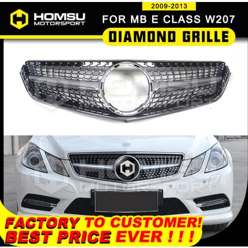 Diamond grille For Bens E Coupe Class W207 C207 year 2009 2010 2011 2012 2013 Front Bumper Car Grill For two doors Auto