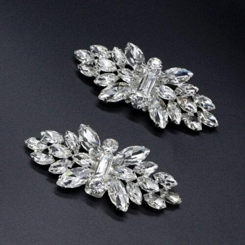 2pcs Shoe Clip Wedding Shoes High Heel Women Bride Decoration Rhinestone Shiny Decorative Clips Charm Buckle