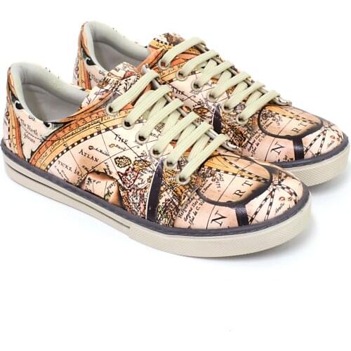 NEW SEASON MAP PATTERN SPECIAL DESIGN WOMEN SNEAKERS