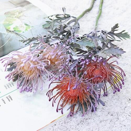 1Pc Beautiful Simulation Flower Vivid 2 Heads Portable Artificial Pincushion for Party Wedding Home Decor Photography Props
