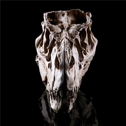 1PC Tyrannosaurus Rex Dinosaur Skull Handicrafts Resin Fossil Simulation Skull Model For Collectibles Light Color 15*11.5*8cm