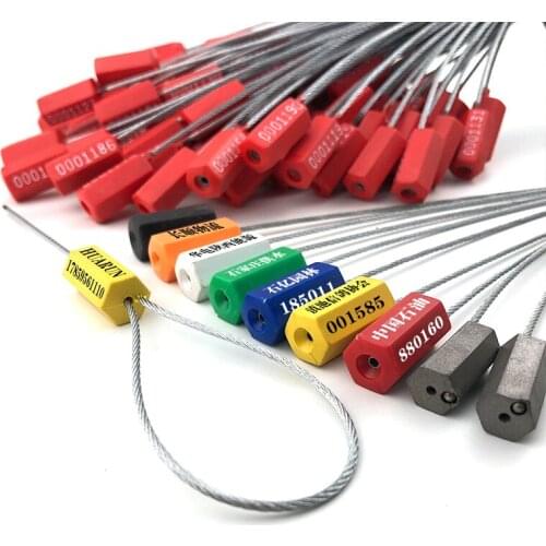 100pcs Disposable Cable seals label Steel wire Shifeng lock lenght 300mm strapping tape Security ties Oil logistics seals