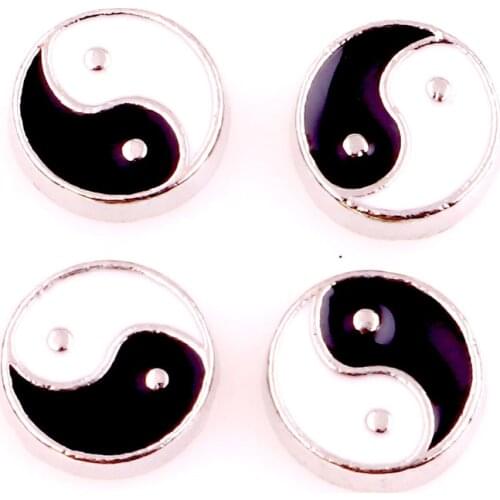 20pcs F1058 Round Gossip Tai Chi Yin Yang Floating charms Zinc Alloy Suitable for Floating Locket DIY Jewelry Pendant Necklace