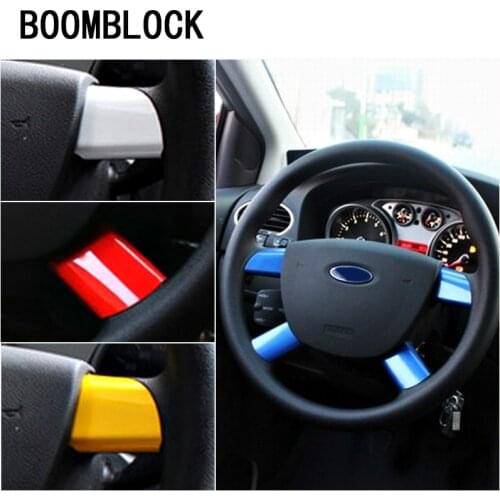 4pcs Stainless Steel Steering Wheel Decoration Cover Trim Car Stickers for 2005-2011 Ford Focus 2 MK2 Auto Accessories