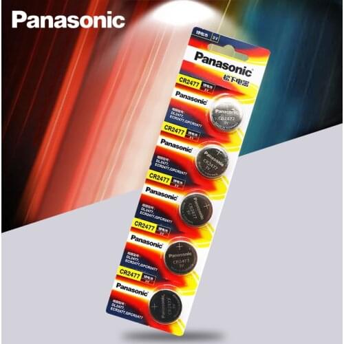 5PCS/LOT Panasonic CR2477 3V CR 2477 High Performance High Temperature Resistant Button Coin Battery Cell Batteries Card pac