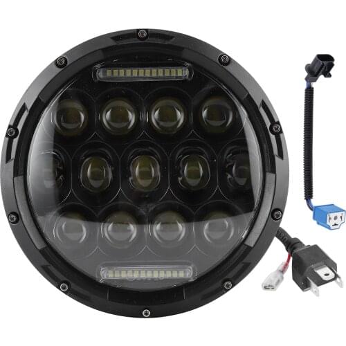 Motorcycle Headlamp 7in 75W LED Headlight 6500K High Birhgtness Efficient Headlamp Fit for Jeep Wrangler Motorcycle Front Light
