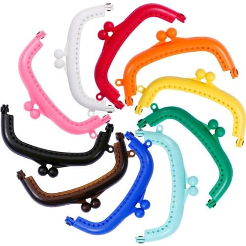 8.5CM Candy Color Resin Plastic Purse Frame with Hole Coins Kiss Clasps Handbag Handle Lock Clutch Clasp for Purse Accessories