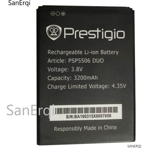 10pcs Battery For Prestigio Grace Q5 PSP5506DUO PSP5506 PSP 5506 DUO High Quality 3.8V 3200mAh Replacement