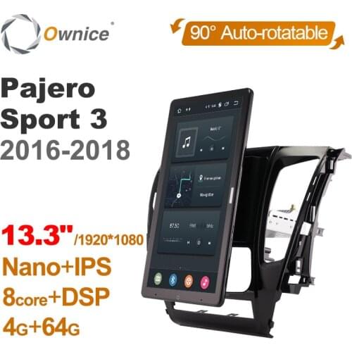13.3 Inch 1920*1080 Ownice Android 10.0 Car Radio for for Mitsubishi Pajero Sport 3 2016-2018 GPS Audio System Auto Rotatable