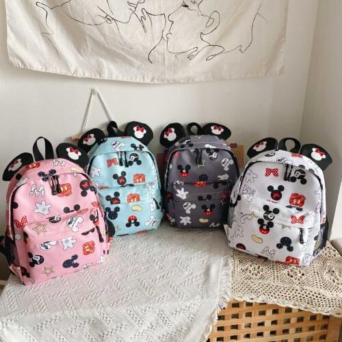 Childrens Kindergarten School Bag Boys and Girls Baby Shoulder Plush Backpack Minnie Mouse Student Cute Cartoon Bag 3-6 Years