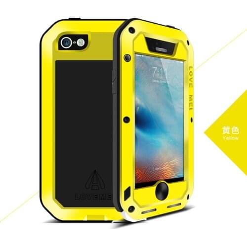 For IPhone SE LOVE MEI Powerful Life Waterproof Aluminum Cases Luxury Metal Housing Cover for IPhone 5 SE 5S with Gorilla Glass