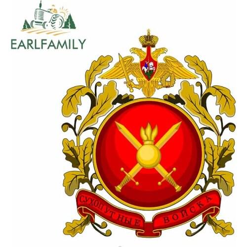 EARLFAMILY 13cm x 10.8cm Flag of The Russian Ground Forces Vinyl Car Sticker Motorcycle Decal Bicycle Laptop Window Decoration