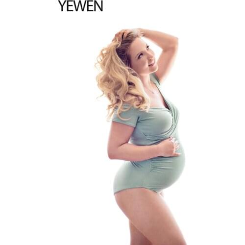 Stretchy Fabric Maternity Dress Bodysuit Tank Sleeves Maternity Phography Props Custom Colors YEWEN