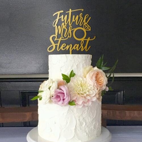 Futurs mrs Love Cake Toppe, Personalized Name Wedding decoration Cake Topper, Laser Cut Cake Topper, Rustic Wood Cake Topper