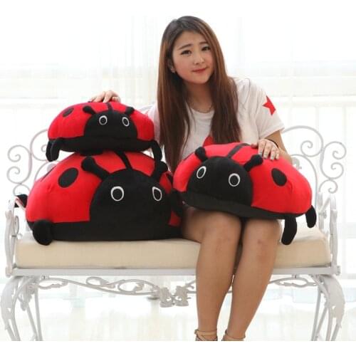 40/50cm Simulation Ladybug Plush Toy Stuffed Insect Ladybird Toys For Children Education Home Decoration Decent Bed Toy