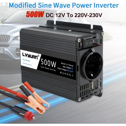Inverter 12v 220V 500W EU Car Inverter Solar Inverter Inverter For Christmas Webasto 12 volts Inversor12v 220 v Car ac