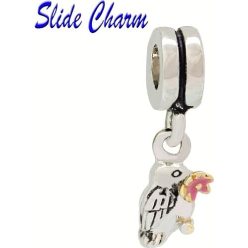 Classic Fashion Jewelry, DIY Beads, Animal Bird Charm, Sparrow Beads with Flowers Beads Fit Pandora bracelet necklace