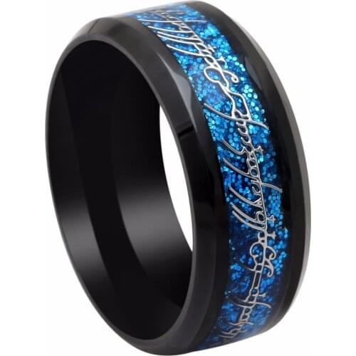 Black Stainless Steel Ring For Women Vintage King Yellow Blue Inside Magic God 2019 New Dropshipping Party Engagement Ring