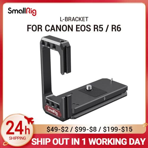 SmallRig Camera L-Bracket for Canon EOS R5 and R6 w/ Arca-Type 1/4" Accessory Threads Quick Release L plate 2976