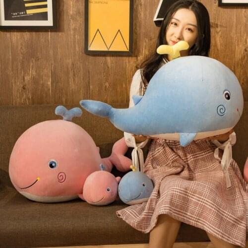 45/65cm Cute Down Cotton Whale Plush Toy Super Soft Dolphin Pillow Stuffed Toys High Quality Marine life Baby Girl Birthday Gift