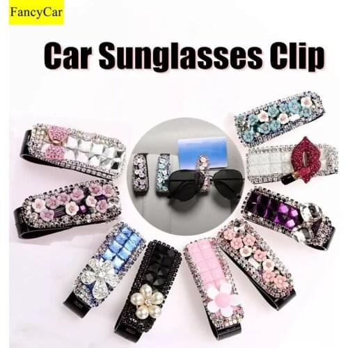 9 Style Mini Flower Car Accessories Outdoor Card Convenient Car Inerior Styling Vehicle Visor Sunglass Car Sunglasses Clip