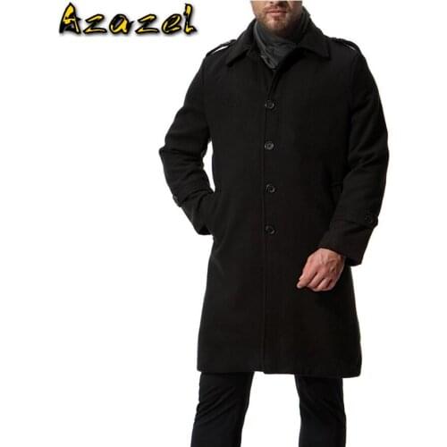 Winter new male long thick jacket Men trench coat trend cashmere jackets Single-breasted woolen windbreaker mens Lapel Overcoat