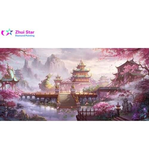 5D Diy diamond painting kit cross stitch Fantasy wonderland Game Scenes Full Round Diamond embroidery Diamond Mosaic Home Wall