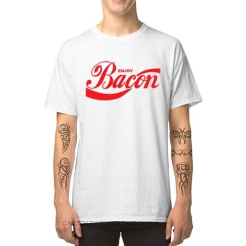 Enjoy Bacon T Shirt For Men New Design Round Collar Pure Cotton Short Sleeve Mens T-shirts Male TShirt Clothing Tee Shirts