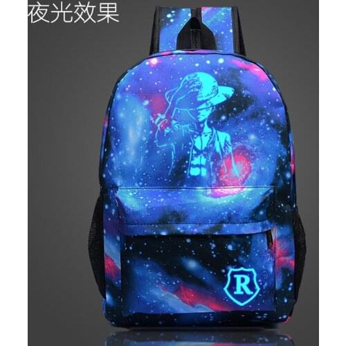 Nightlight One Piece Casual Mens Backpack Anime Luminous Mochila For teenagers Men womens Student Cartoon School Bags