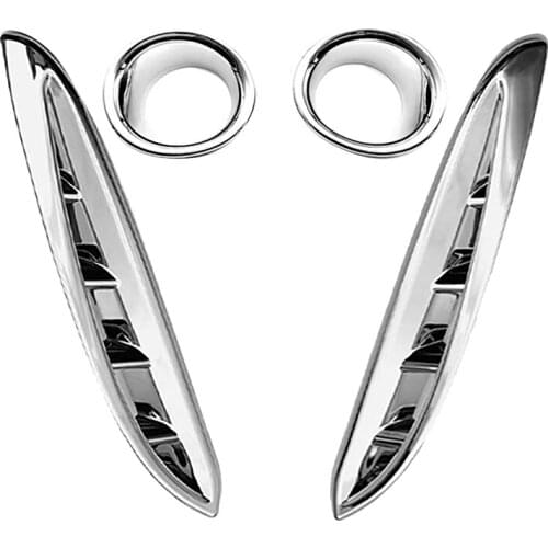 NEW-for Toyota Harrier Venza 2020 2021 ABS Chrome Front Fog Lights Cover Frame Trim Front Fender Side Air Vent Cover Trim