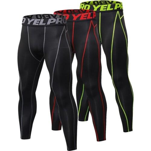 New GYM Compression Bodybuilding Pantalones Hombre Fitness Tights Trousers Sweat Pants For Men Sport Running Leggings Elastic