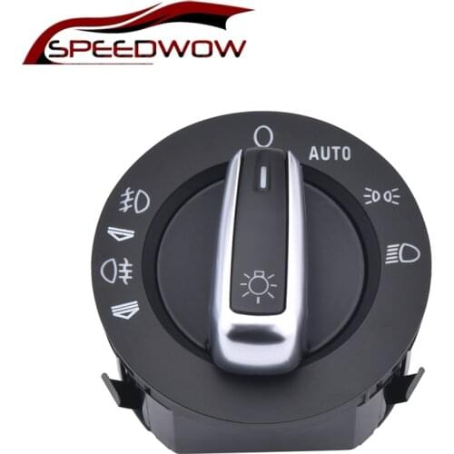 SPEEDWOW New Chrome Headlight Fog Lamp Control Switch Light Switchs For Audi A6 S6 C6 RS6 Allroad For Q7 4FD941531A / 4F1941531E