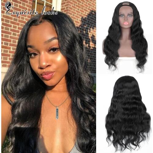 U Part Wig Body Wave Human Hair Wigs for Black Women 100% Brazilian U wigs Human Hair Glueless Full Wigs with Clip in Hair