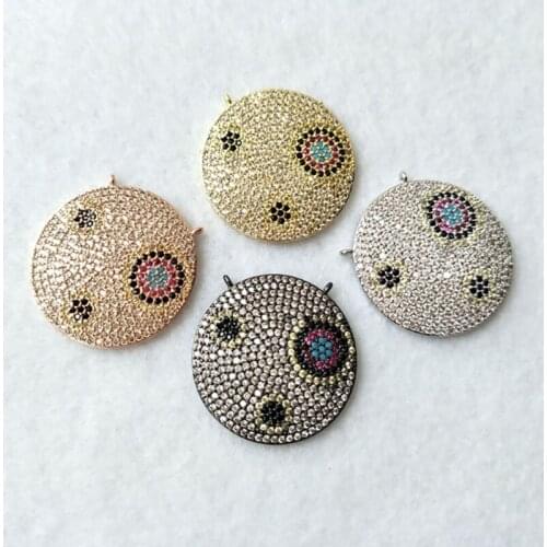 5 Pieces CZ zircon Micro Pave Connector pendant,Double Bails Beads Charm,for DIY Bracelets necklace Jewelry Finding CT306