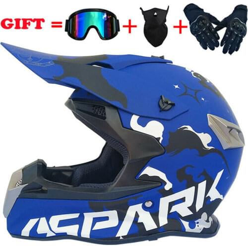 New Motorcycle Professional Racing OffRoad Helmet ATV Motocross Dirt Bike DOT Approved Downhill Capacetes with Goggles Gloves
