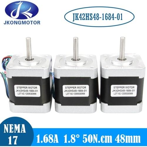 Jkongmotor Nema 17 Stepper Motor 48mm 42motor 1.8Deg 1.68A 50N.cm 4 lead stepper motor with Wire for 3D Printer Printing XYZ