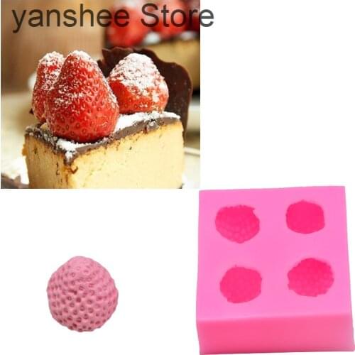 Silicone strawberry 3D creative cake mold, pastry decoration crafts, candy, chocolate, kitchen utensils accessories, baking