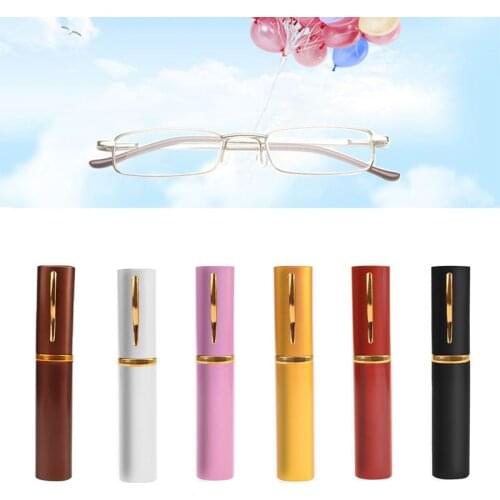 New Reading Glasses Colors Unisex Metal With Tube Case +1.5+2.0+2.5+3.0+3.5+4.0
