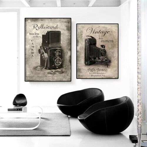 Vintage Camera Canvas Painting Posters Old Machine Wall Art Decor Photography Collection Picture Home Decorations Gallery