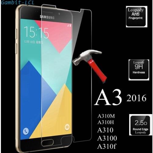 9H Tempered Glass for Samsung Galaxy A3 2016 A310F A310M A310Y GLASS Protective Film Screen Protector cover phone