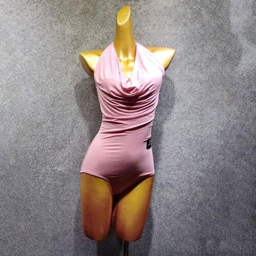 Sleeveless Collar Bare Back Sexy Women Latin Dance Bodysuit Latin Dancing Tops Practise Tango Chacha Dancing Performamnce W330