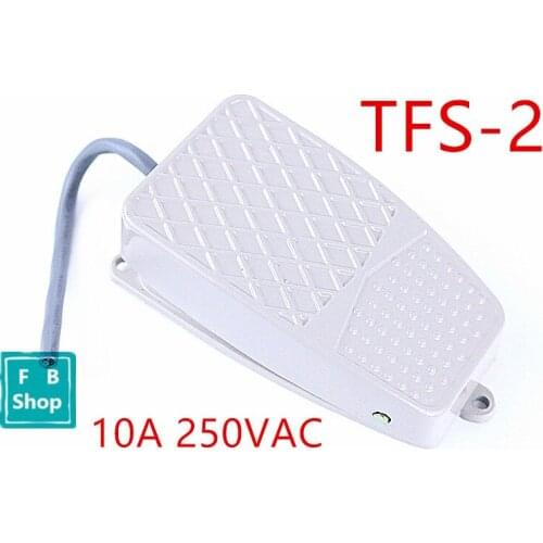 1PCS TFS-2 10A 250VAC light gray reset pedal power supply controller switch foot switch switch on and off Foot switch