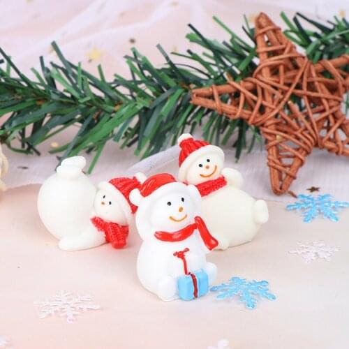 1pc Christmas Snowman Santa Claus Trees gift Figurines Fairy Garden Miniatures Craft