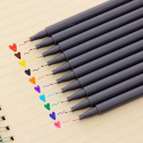 10pcs/set Students Watercolor Pen Candy Color Marker Pen Student Office Stationery Drawing Pen Childrens Birthday Gift