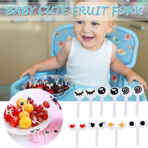 10pcs Cute Mini Cartoon Food Picks Children Snack Cake Dessert Food Fruit Forks Lunch Bento Accessories Party Decor #50g