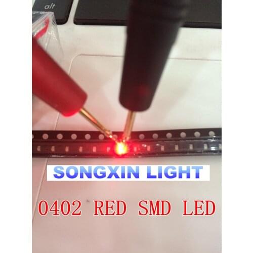 3000PCS 0402 1005 1.0X0.5mm red light SMD light-emitting diode SMD LED Lamp bead 620-625NM 1.0*0.5*0.35MM